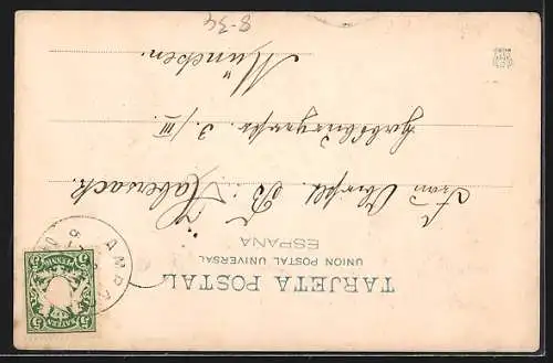 AK Frau am Spinnrad in der Spinnstube