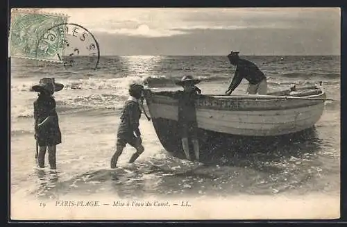 AK Paris-Plage, Mise à l`eau du Canot