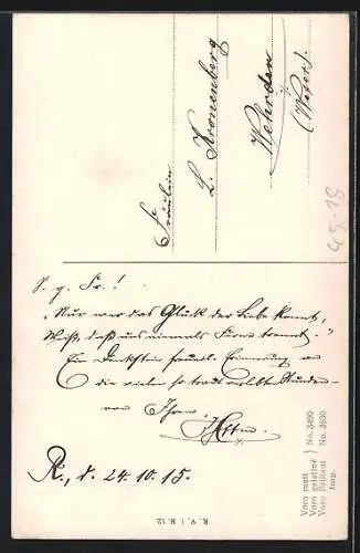 AK Liebespaar im Ruderboot bei Mondschein