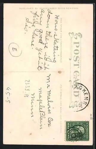 AK Junge Frau mit Tennisschläger