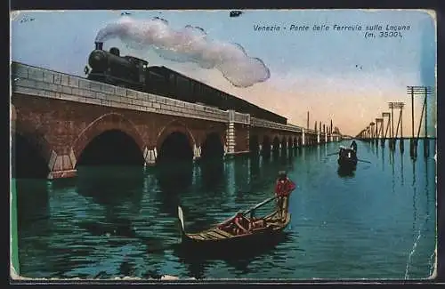 AK Venezia, Ponte della Ferrovia sulla Laguna, Zug