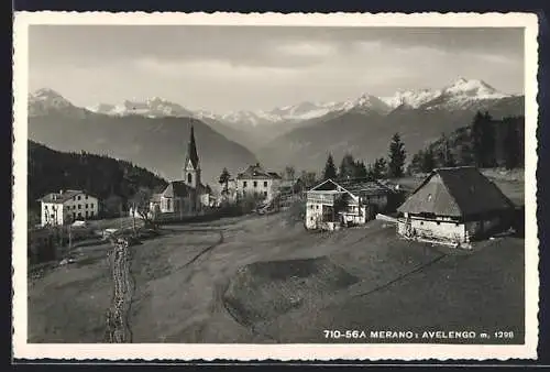 AK Avelengo, Merano, Panorama mit Kirche