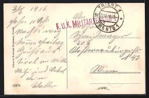 AK Trento, Piazza del Duomo colla terre