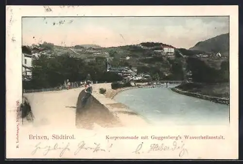 AK Brixen /Südtirol, Kurpromenade mit Guggenberg`s Wasserheilanstalt