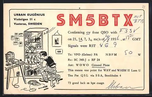 AK Vasteras, Radio F3SV, Station SM5BTX, Bastler mit Radio