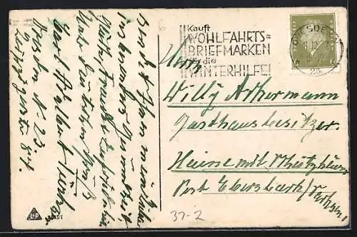 AK Quartett mit Horn und Trompete gibt einem Dackel ein Ständchen, Geburtstagsgruss
