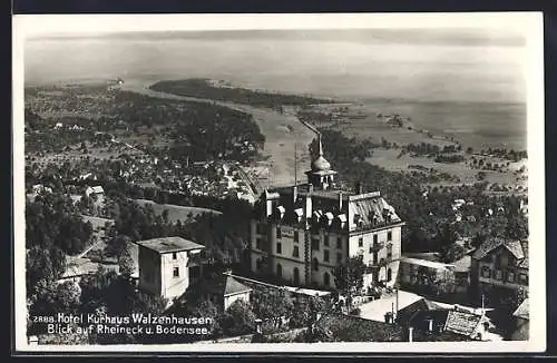 AK Walzenhausen, Blick auf Rheineck und Bodensee, Hotel Kurhaus