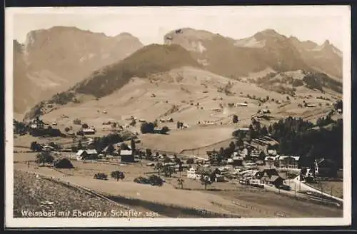 AK Appenzell, Weissbad mit Ebenalp vom Schäfler aus