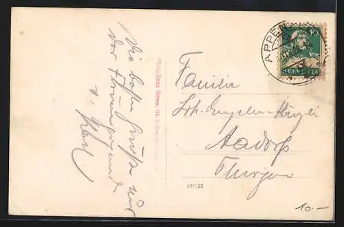 AK Appenzell, Weissbad mit Ebenalp vom Schäfler aus