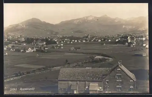 AK Appenzell, Teilansicht mit Bergen