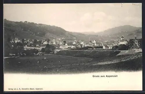 AK Appenzell, Teilansicht mit Kirche