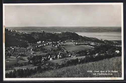 AK Grub /App., Teilansicht und St. Gallen mit Fünfländerblick