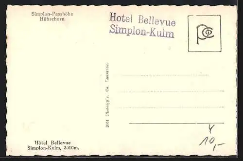 AK Simplon-Kulm, Hotel Bellevue