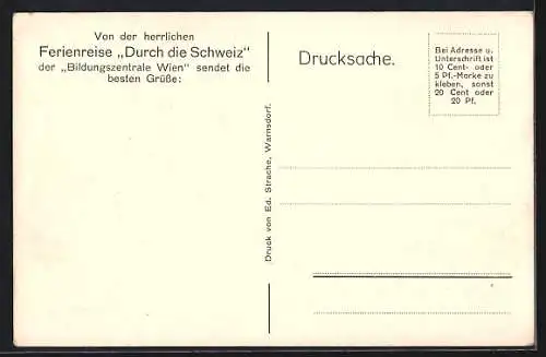 AK Thun, Teilansicht und die Alpen