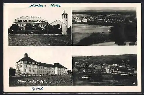 AK Oberpullendorf /Bgld., Teilansicht, Kirche, Gebäudeansicht