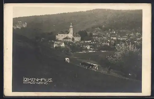 AK Lockenhaus /Burgenland, Teilansicht mit Kühen