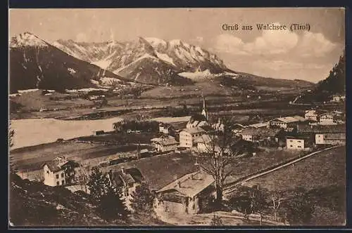 AK Walchsee /Tirol, Panorama mit Kirche