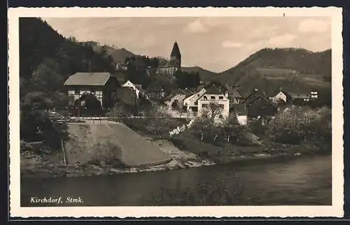 AK Pernegg an der Mur, Kirchdorf mit Kirche