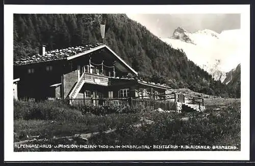 AK Bramberg am Wildkogel, Alpengasthaus u. Pension Enzian, Besitzerin K. Blaickner