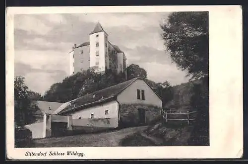 AK Sittendorf, Schloss Wildegg, mit Anwesen unterhalb