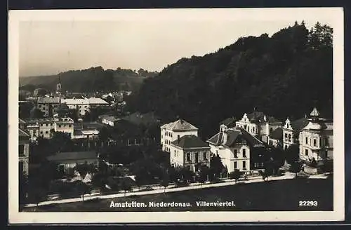 AK Amstetten, Blick auf das Villenviertel