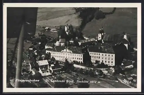 AK St. Lambrecht /Stmk., Blick auf das Stift, Fliegeraufnahme