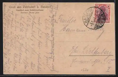 AK Zühlsdorf bei Basdorf, Gasthof zum Schützenhaus v. Bruno Iden