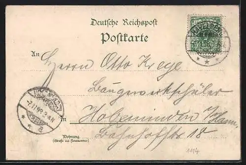 Lithographie Havelberg, Schützenhaus im Mühlenholz, Teilansicht
