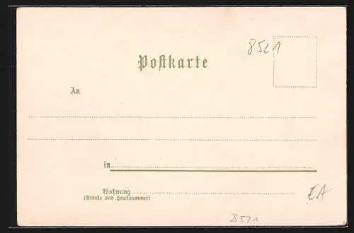 Lithographie Weisendorf, v. Guttenbergs Schloss, Strassenpartie mit Gasthof Lunz, Ortspanorama