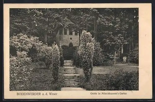 AK Bodenwerder a. d. Weser, Grotte in Münchhausen`s Garten