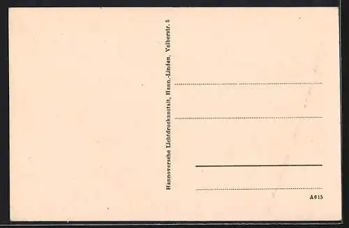 AK Polle a. d. Weser, Strassenpartie mit Ruine