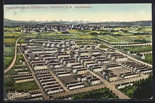 Künstler-AK Stetten / Heuberg, Truppenübungsplatz Heuberg, Barackenlager