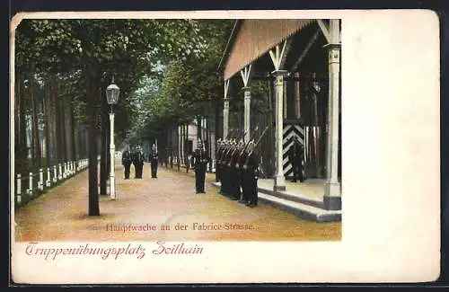 AK Zeithain, Truppenübungsplatz, Hauptwache an der Fabrice-Strasse