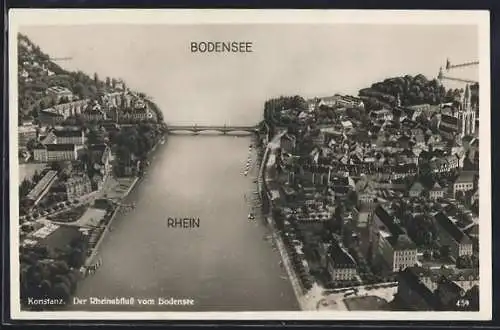 AK Konstanz, der Rheinabfluss vom Bodensee