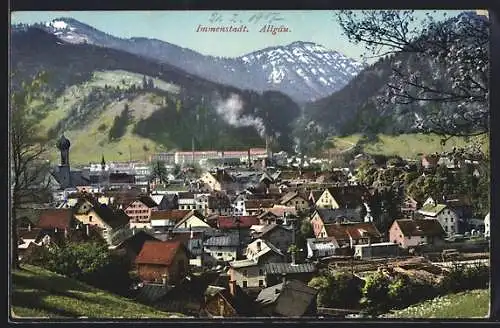 AK Immenstadt /Allgäu, Ortsansicht mit Bergpanorama