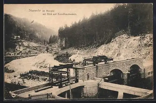 AK Kirschbaumwasen, Stauwehr im Murgtal mit Blick auf Kirschbaumwasen