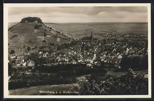 AK Weinsberg a. d. Weibertreu, Teilansicht mit Kirche