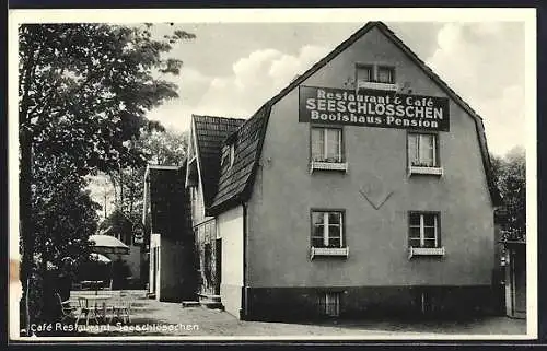 AK Neue-Mühle bei Königswusterhausen, Restaurant Seeschlösschen mit Bootshaus-Pension