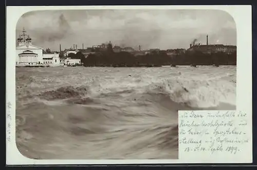 AK München, Reichenbachbrücke bei Hochwasser 1899