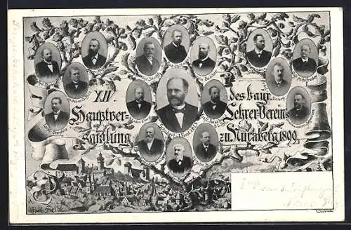 AK Nürnberg, 14. Hauptversammlung des Bayr. Lehrervereins 1899, 1. Vorst. Schubert