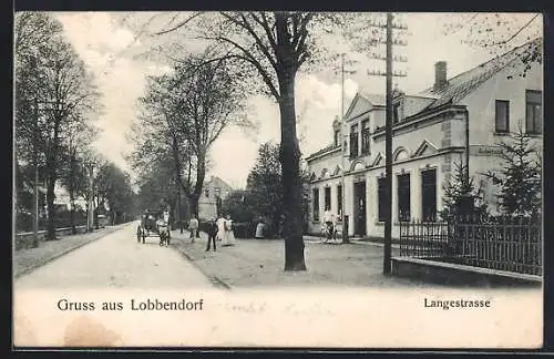 AK Lobbendorf, Langestrasse mit Gasthaus