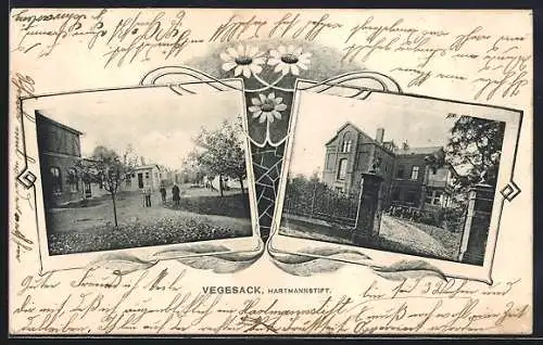 AK Vegesack, Hartmannstift, Strassenpartie