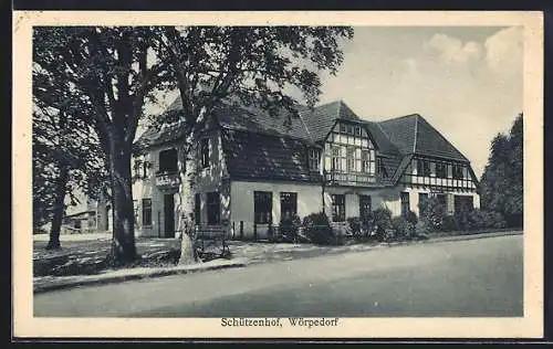 AK Wörpedorf /Lilienthal, Gaststätte Schützenhof H. H. Meyer mit Strasse