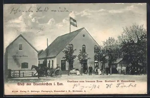 AK Neuenkirchen / Unterweser, Gasthaus zum braunen Ross, Bes. H. Hennekens