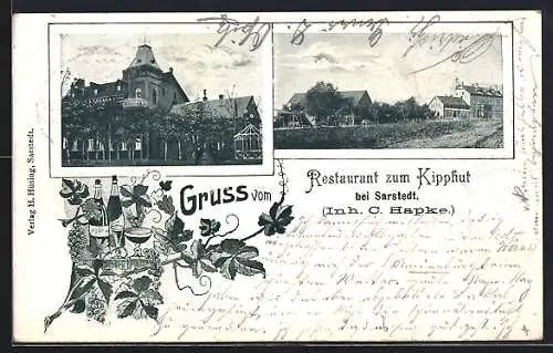 AK Sarstedt, Restaurant zum Kipphut, Bes. C. Hapke, Wein-Passepartout