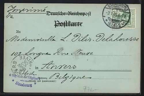 Mondschein-AK Offenburg, Partie in der Bahnhofstrasse