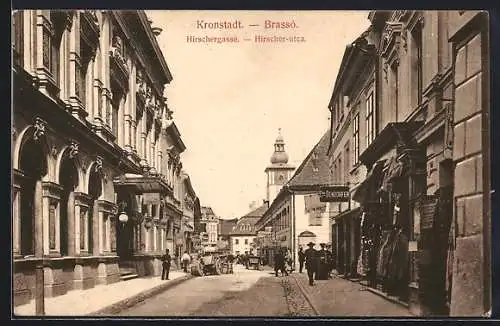 AK Kronstadt, Strassenblick in die Hirschergasse