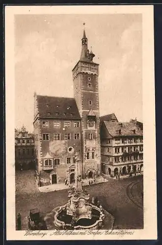 AK Würzburg, Altes Rathaus mit Grafen Eckardturm