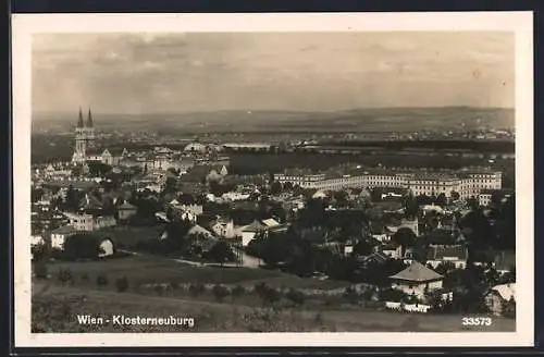 AK Klosterneuburg bei Wien, Totalansicht aus der Vogelschau