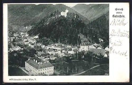 AK Gutenstein, Ortsansicht aus der Vogelschau